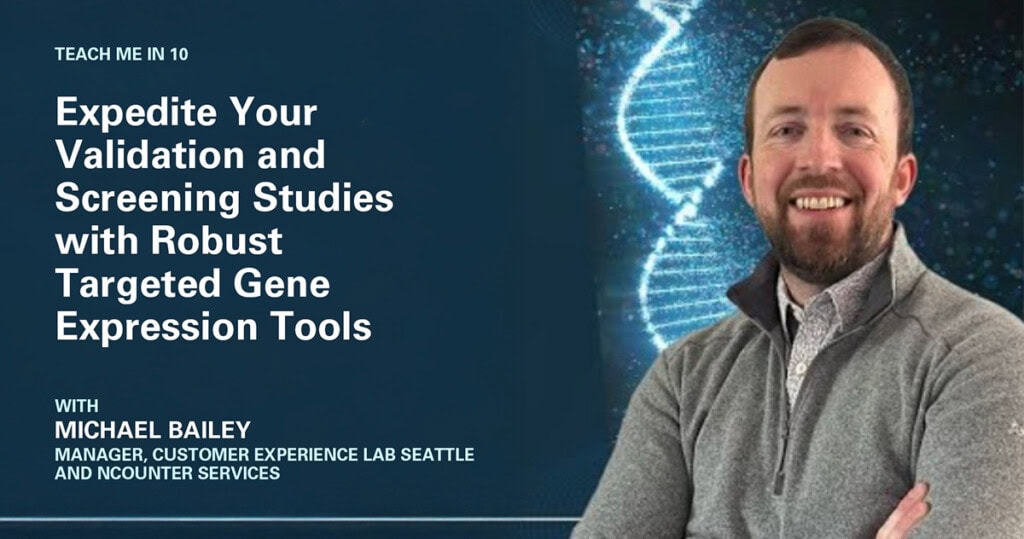 A scientist with artistic rendition of RNA in the background
